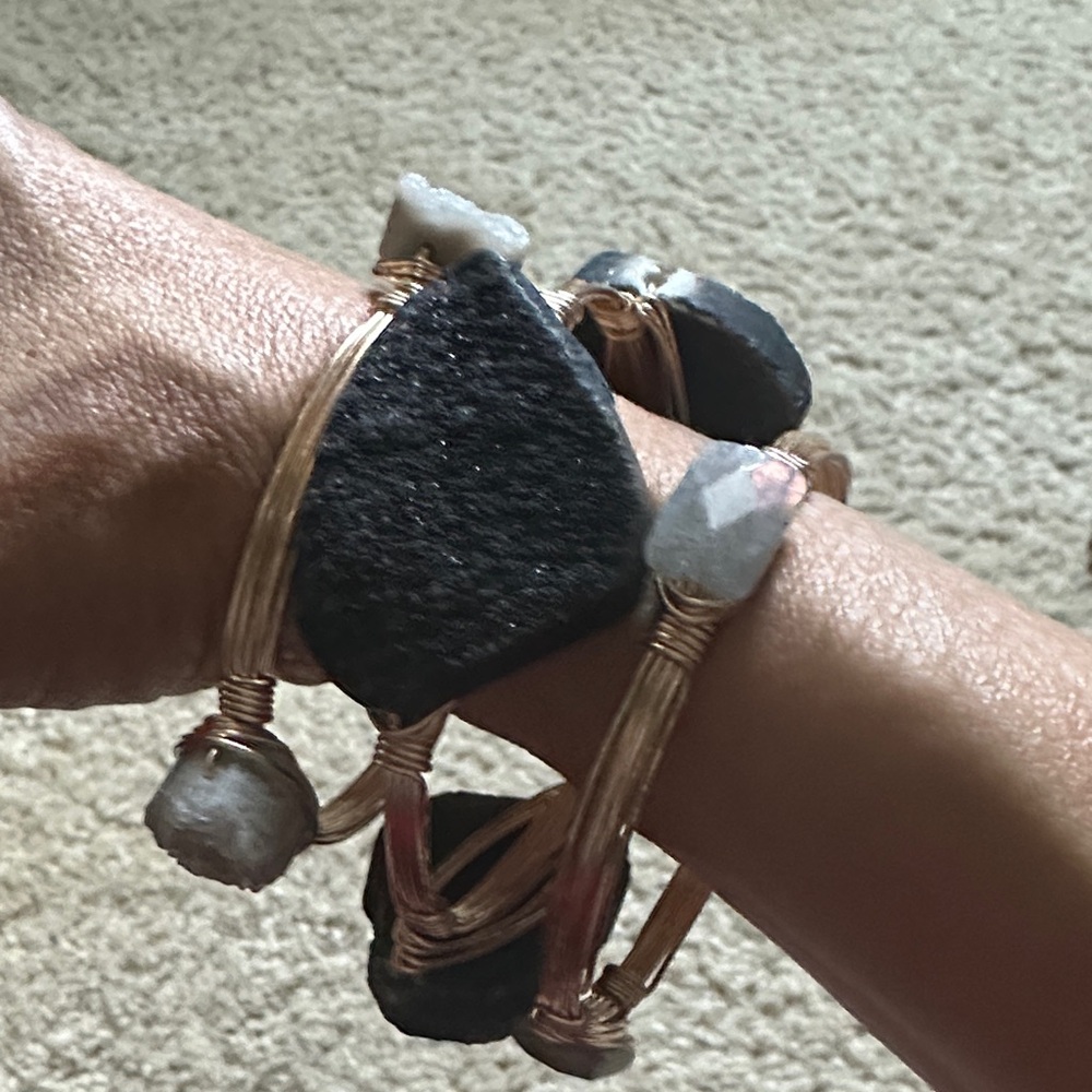 Handmade Wire and Stone Bracelets